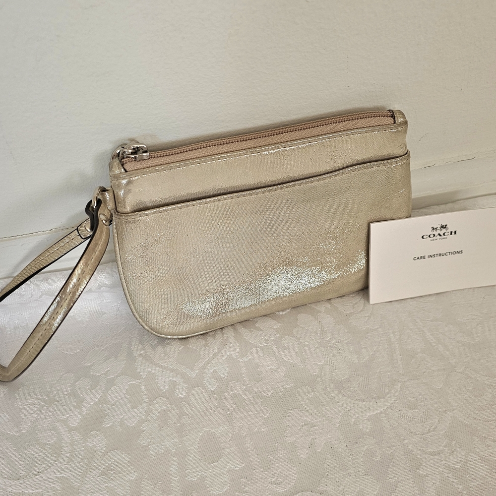 Shimmering Coach Metallic Special Occasion Wristlet